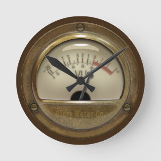 Steampunk Sound Studio VU-meetklok Ronde Klok