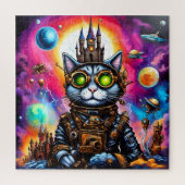 Steampunk Space Cat I Legpuzzel (Verticaal)