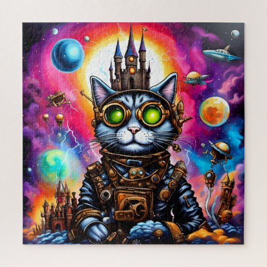 Steampunk Space Cat I Legpuzzel (Verticaal)