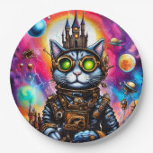 Steampunk Space Cat I Papieren Bordje (Voorkant)