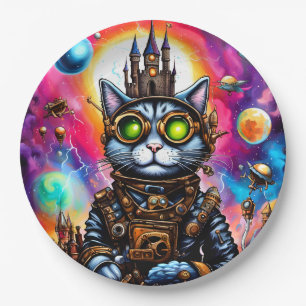 Steampunk Space Cat I Papieren Bordje