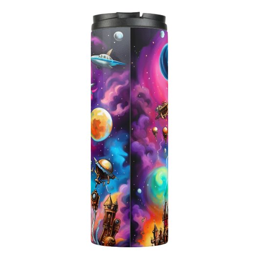 Steampunk Space Cat I Thermosbeker (Achterkant)