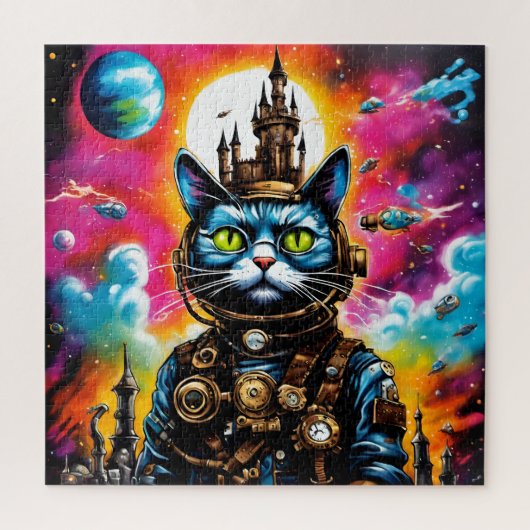 Steampunk Space Cat II Legpuzzel (Verticaal)