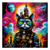 Steampunk Space Cat II Perfect Poster (Voorkant)