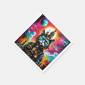 Steampunk Space Cat II Servet (Hoek)