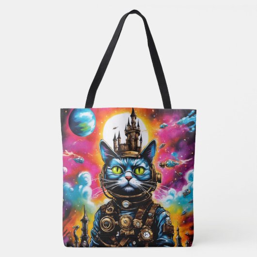 Steampunk Space Cat II Tote Bag (Voorkant)