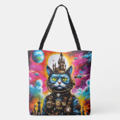 Steampunk Space Cat II Tote Bag (Achterkant)
