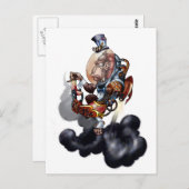 Steampunk Space Chimp Briefkaart (Voorkant / Achterkant)