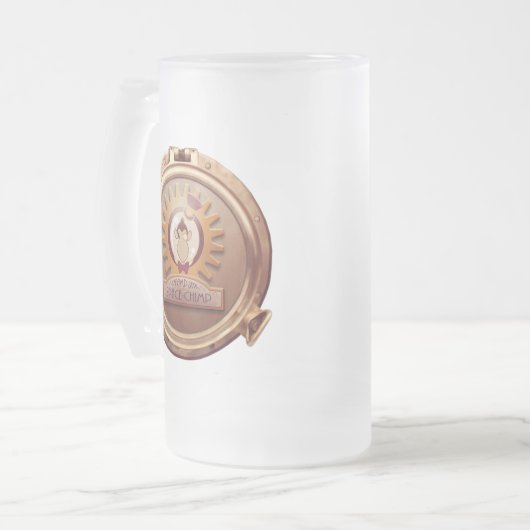 Steampunk Space Chimp Porthole Mok (Voorkant links)