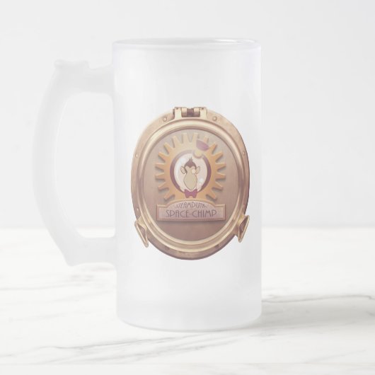 Steampunk Space Chimp Porthole Mok (Links)