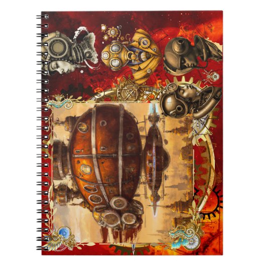 Steampunk Spaceship Notitieboek (Voorkant)