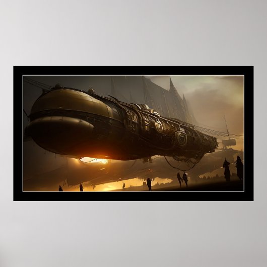 Steampunk Spaceship Poster (Voorkant)