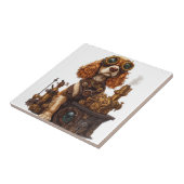 Steampunk Spaniel � Victoraanse hondenuitvinder Tegeltje (Zijkant)