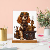 Steampunk Spaniel � Victoriaanse Hondenuitvinder Acryl Bord (Huwelijk)