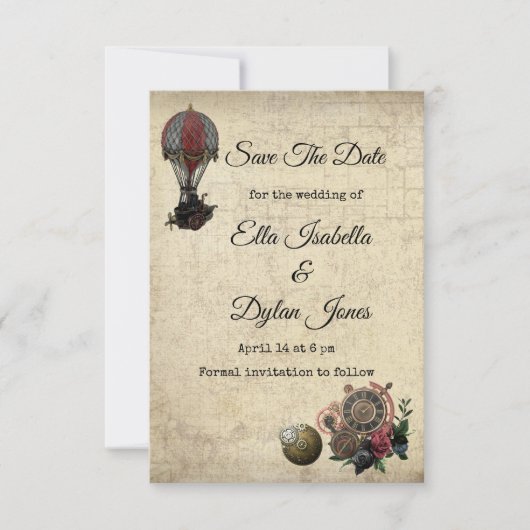 Steampunk sparen de Mededeling van de Datum Kaart (Voorkant)