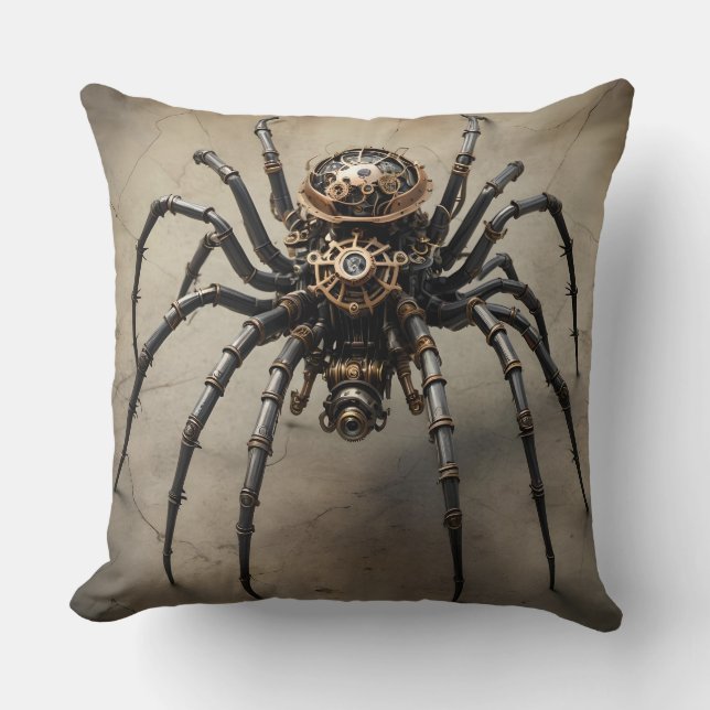 Steampunk Spider Design - Tweezijdig Kussen (Voorkant)