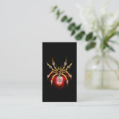 Steampunk spider on black aanbevelingskaartje (Staand voorkant)