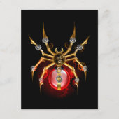 Steampunk spider on black advieskaart (Voorkant)