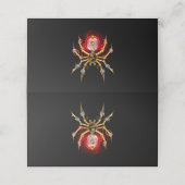 Steampunk spider on black afsprakenkaart (Buitenkant ongevouwen)