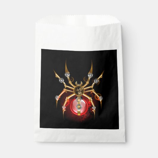 Steampunk spider on black bedankzakje (Voorkant)