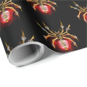 Steampunk spider on black cadeaupapier (Rol Hoek)