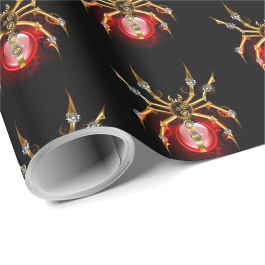 Steampunk spider on black cadeaupapier (Rol Hoek)