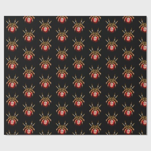 Steampunk spider on black cadeaupapier (Vlak)