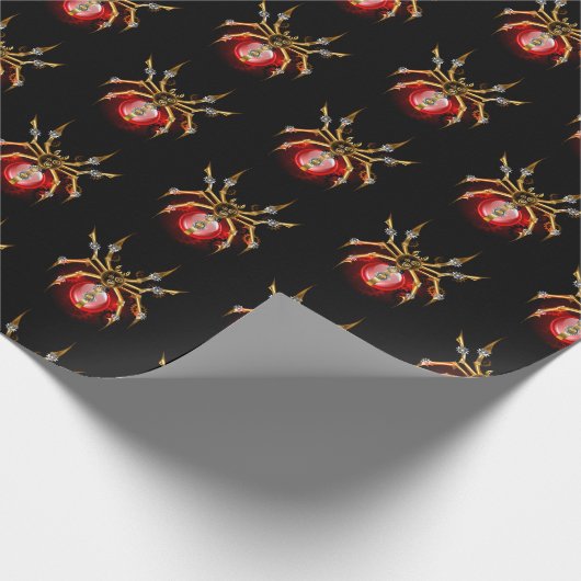 Steampunk spider on black cadeaupapier (Hoek)