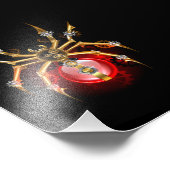 Steampunk spider on black foto afdruk (Hoek)