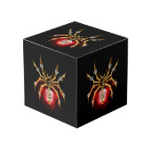 Steampunk spider on black kubus (Voorkant hoekig)