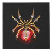 Steampunk spider on black kubus (Voorkant)