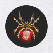 Steampunk spider on black labels (Design 1)