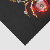 Steampunk spider on black tissuepapier (Detail)