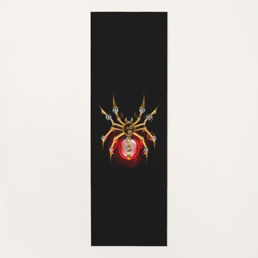 Steampunk spider on black yogamat (Voorkant)