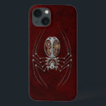 Steampunk Spider on Deep Red Case-Mate iPhone Case<br><div class="desc">Eén this spider design is constructed out of old metal and rusting gears. The steampunk inspired arachnid sits with four of its legs stretching up and the other four reaching down. This symmetrical pattern is a beautiful and stylish representation of this little crawling creature.</div>