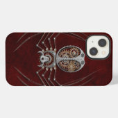 Steampunk Spider on Deep Red iPhone Hoesje (Achterkant horizontaal)