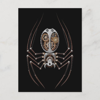 Steampunk Spider op Black Briefkaart