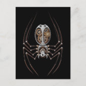 Steampunk Spider op Black Briefkaart (Voorkant)
