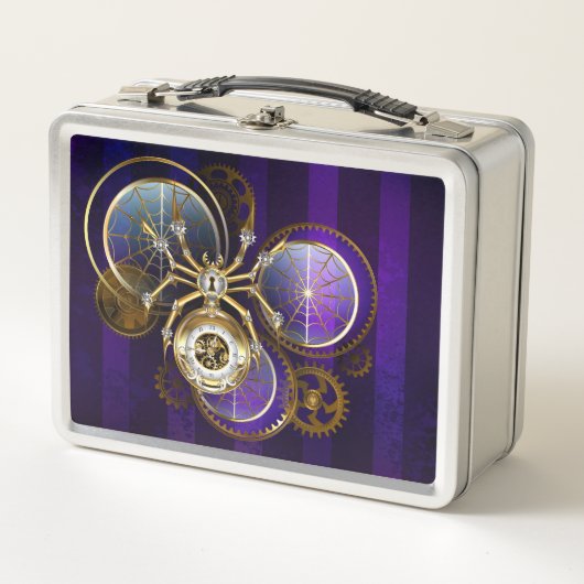 Steampunk Spider op Paarse achtergrond (Voorkant)
