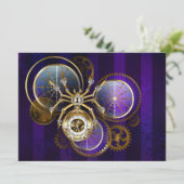 Steampunk Spider op Paarse achtergrond Aankondiging (Staand voorkant)