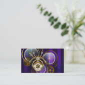 Steampunk Spider op Paarse achtergrond Advieskaart (Staand voorkant)