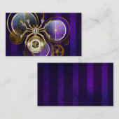 Steampunk Spider op Paarse achtergrond Advieskaart (Voorkant / Achterkant)