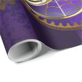 Steampunk Spider op Paarse achtergrond Cadeaupapier (Rol Hoek)