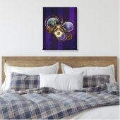 Steampunk Spider op Paarse achtergrond Canvas Afdruk (Insitu (Slaapkamer))