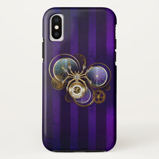 Steampunk Spider op Paarse achtergrond Case-Mate iPhone Case (Achterkant)