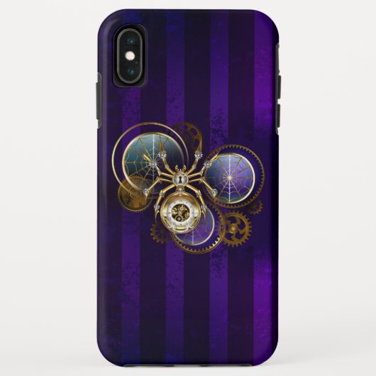 Steampunk Spider op Paarse achtergrond Case-Mate iPhone Case (Achterkant)