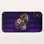 Steampunk Spider op Paarse achtergrond Case-Mate iPhone Case (Achterkant (horizontaal))