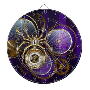 Steampunk Spider op Paarse achtergrond Dartbord