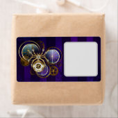 Steampunk Spider op Paarse achtergrond Etiket (Insitu)