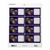 Steampunk Spider op Paarse achtergrond Etiket (Full Sheet)